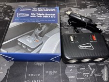 Image of 12v Cigarette Triple Socket With USB