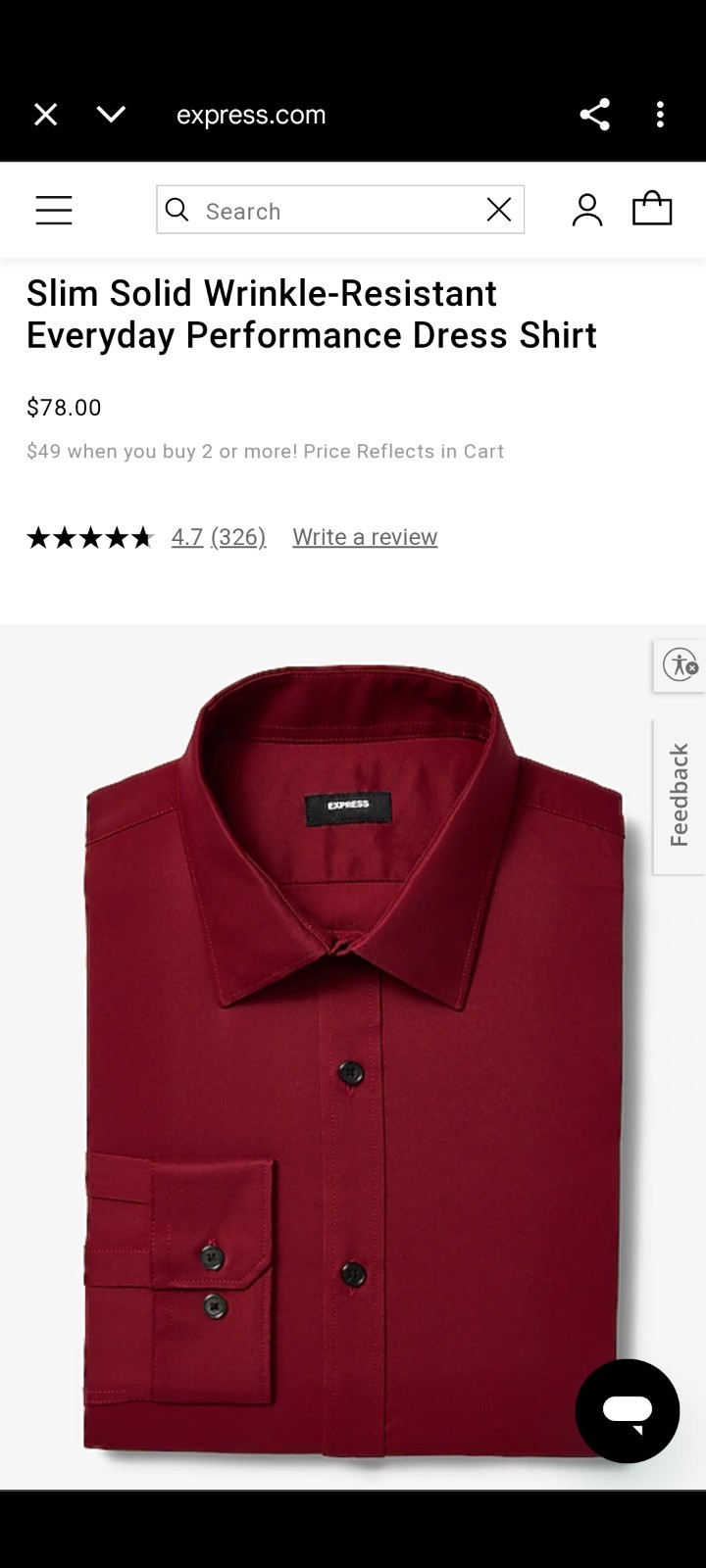 Express Performance Long Sleeve Button Down Shirt… - image 1