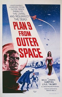 Historic Plan 9 From Outer Space 1959 Movie Advertising Postcard