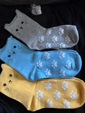 NWOT Cat Socks Teen Girls Fun Cute One Size, Socks-3 Pairs