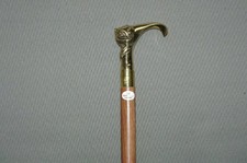 36'' Vintage Antique Solid Brass Cat Head Handle Designer Look Wooden Cane Stick