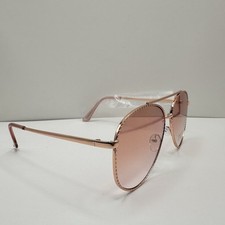 Rose Gold Tone Sunglasses Shades Metal Textured Frame UV Protection Gradient
