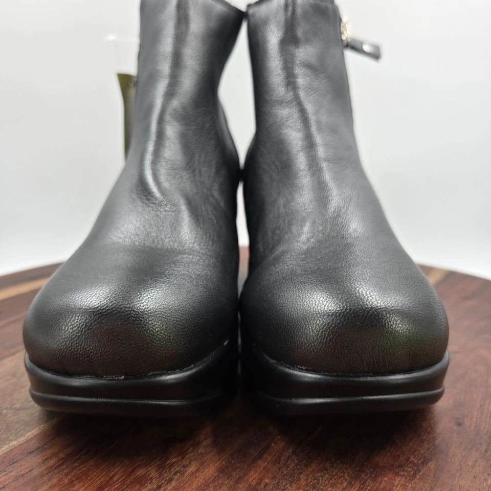 Botas Fly London Hulk para mujer 41/10 plateadas de cuero negro plataforma botín de cuña Foto 3 de 4