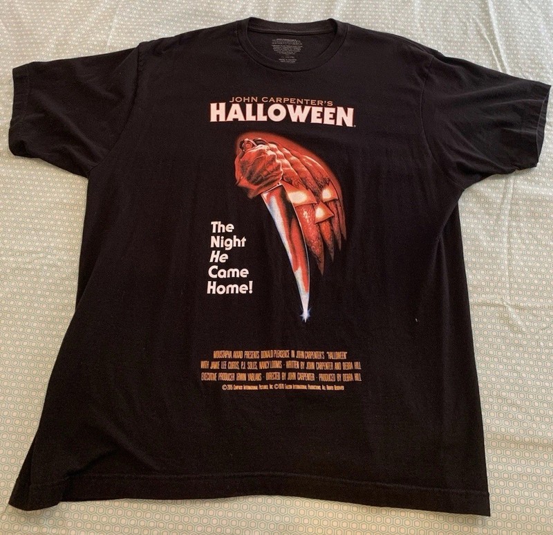 🔪 Halloween 1978 Classic Movie Poster XL Black T-shirt Michael Myers Carpenter