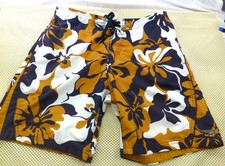 Speedo Hibiscus Print Swim Shorts Tropical Beach Boardshorts Swim Trunkc Med