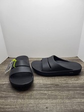 OOFOS Women's OOahh INTL Slip On Comfort Sandal Slides Black Sz 9 New