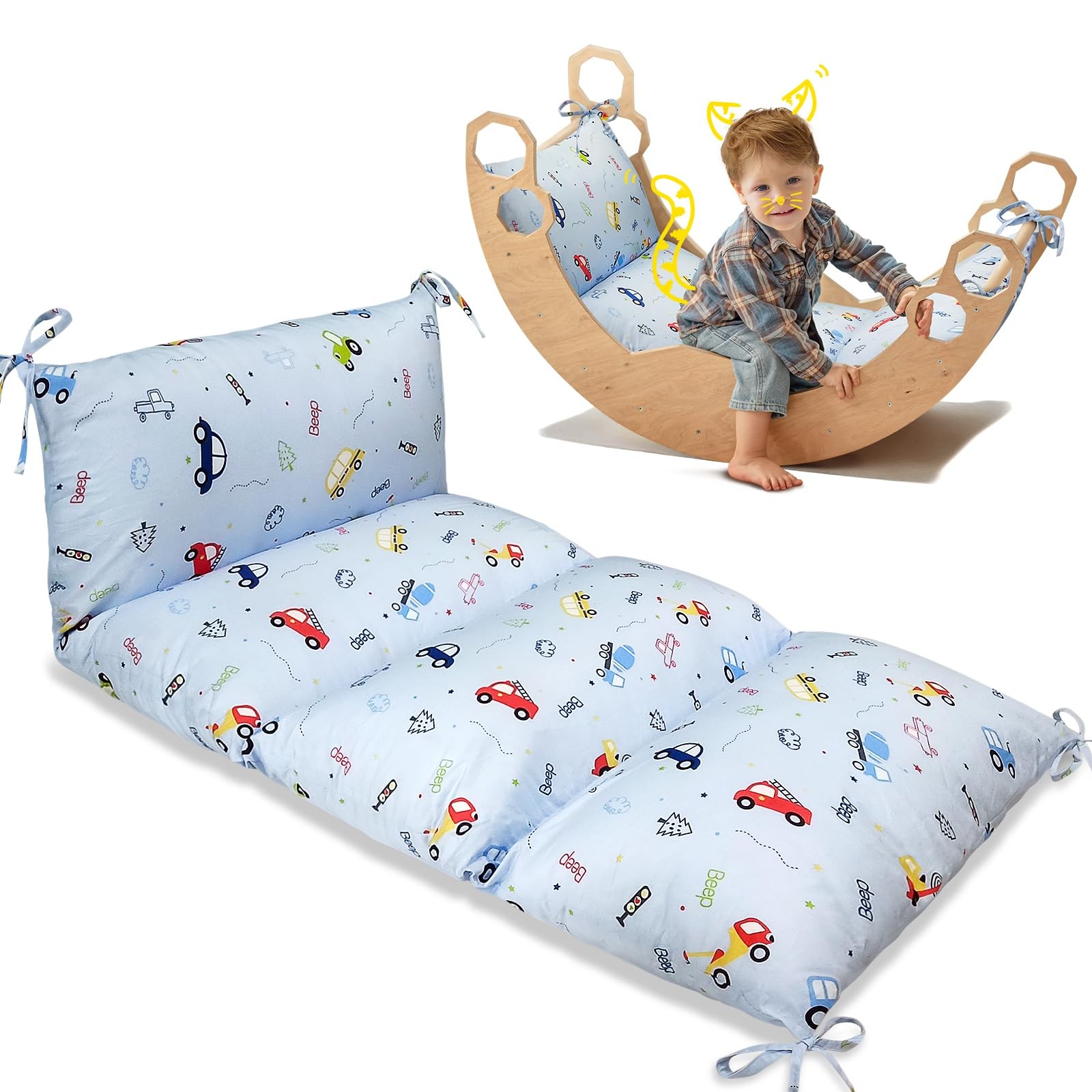 Climbing Arch Cushion & Rocker Pillow for Toddlers – Multi-Use Floor Seat, Na...