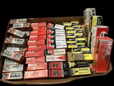 Lot of 48 Vtg Assorted Glass Vacuum Electronics Tubes GE RCA SYLVANIA Offers Acc