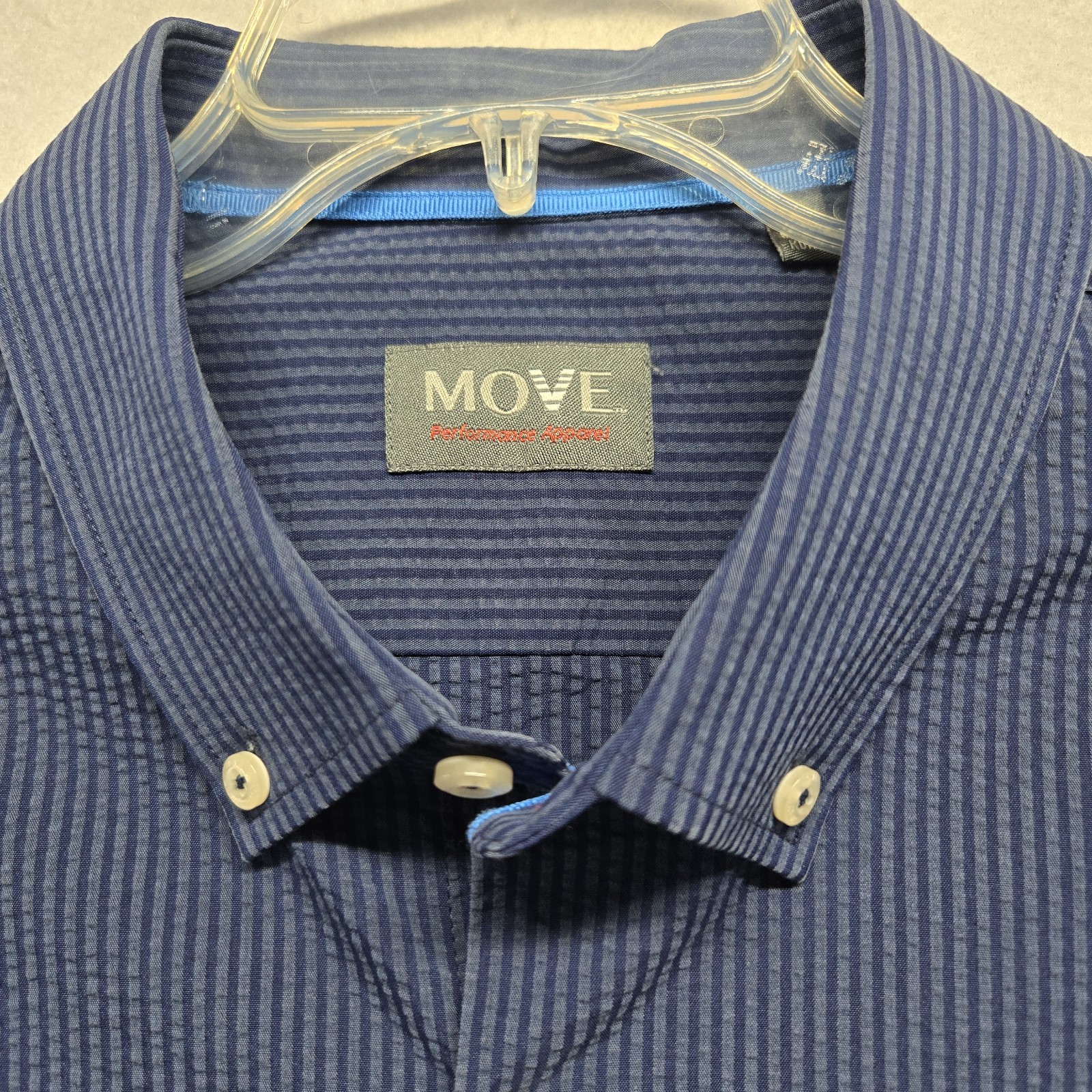 move performance apprel button up shirt blue size… - image 3
