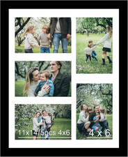 JCJMY 11X14 Picture Frame, 4X6 Collage Picture Frame, Display 5 Pcs 4X6 Photos o