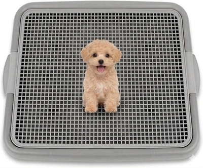 UPIT Puppy Potty Tray with Mesh   Dog Pee Pad Holder Small - 20 x 16 in, Gray