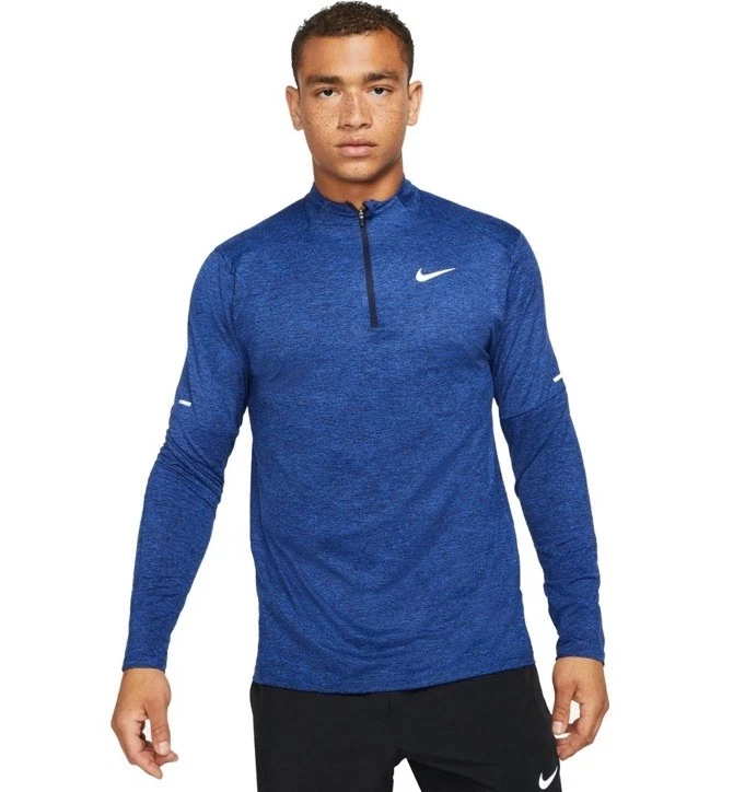 Nike Shirt Men Size XL Blue Heather Dri-FIT Running Crew Top Active DD4754-451