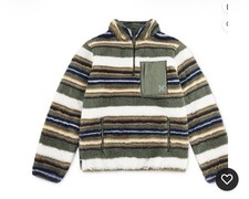Hurley Boy's M 8 Sherpa Plush Printed Quarter-Zip Jacket NEW