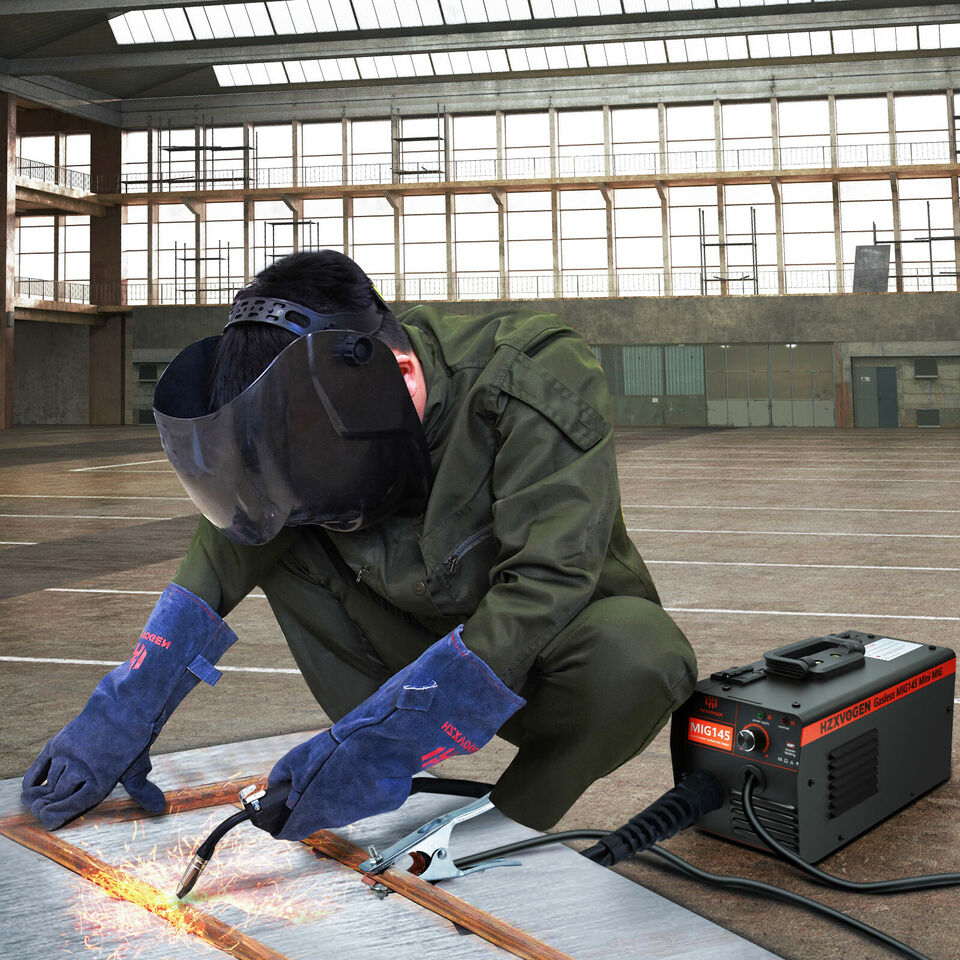 HZXVOGEN 145Amp Gasless MIG Welder Flux Cored Wire IGBT MMA MIG Welding