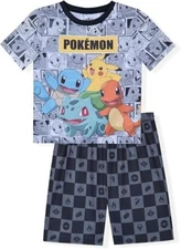 Pokemon Boys  Two-Piece Pajama Short Set  Size 4 6 8 10 12