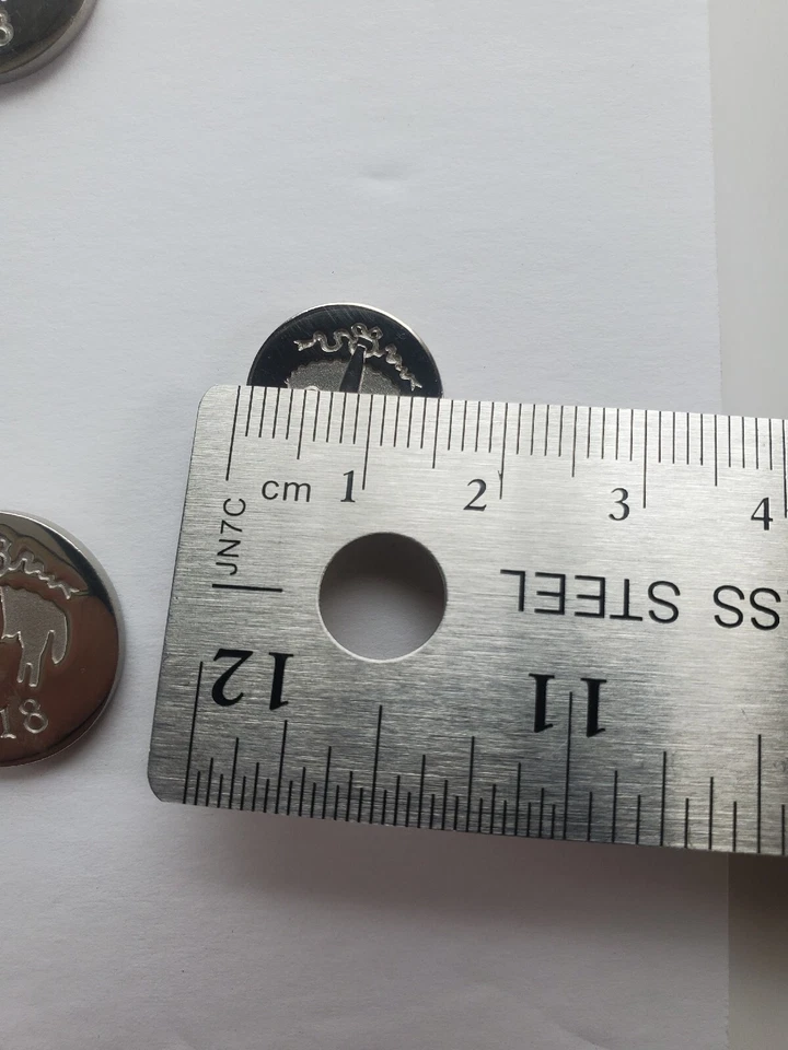 Brooks Brothers 1818 brand new set of 11 Replacement  Sylver Metal  Buttons  - Image 3 of 4