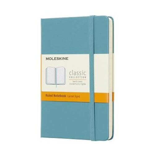 Moleskine Classic Notebook, Pocket, Ruled, Blue Reef, Hard Cover (3.5