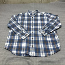 Duluth Trading Flannel Mens XXL Blue Plaid Outdoors Hunting Casual Cabincore