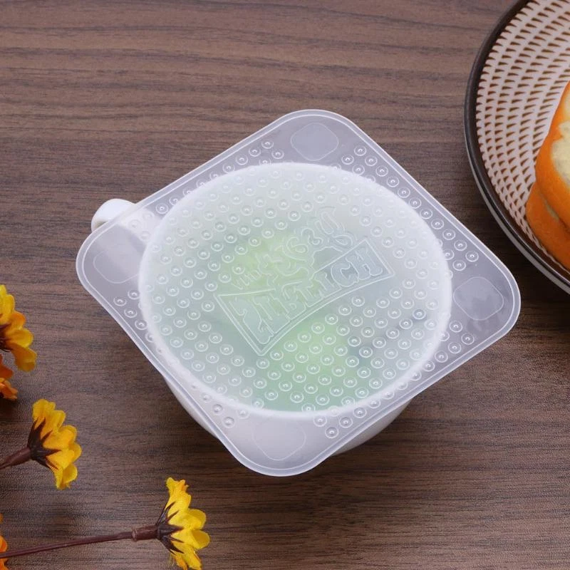 Film alimentaire silicone 4 tailles emballage couvercle étirable lavable moule - Photo 3/4
