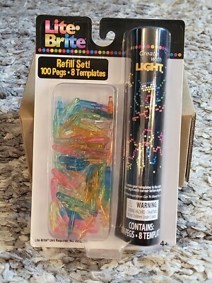 Lite-Brite Refill Set! (100 pegs & 8 reusable templates) - Create With LIGHT