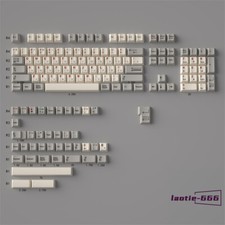 Gray White Russian Keycap 144 Keycaps Cherry PBT Dye-sub for Cherry MX Keyboard