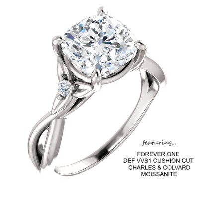 2.06 Carat Forever One DEF Moissanite Ring 14K Gold CHARLES & COLVARD