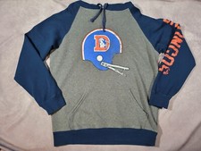 Denver Broncos Throwback Helmet Logo Hoodie Mens Medium NFL Pro Line 2015