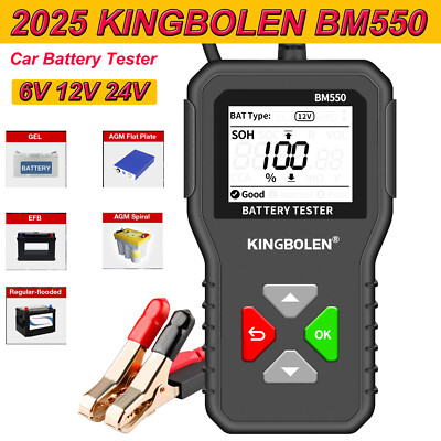 BM550 Car Battery Tester 6V 12V 24V 100-2000 CCA Voltage Tester for Car/Truck US