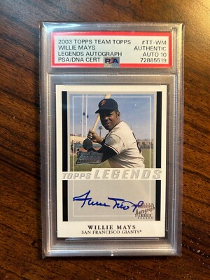 WILLIE MAYS❗️直筆サイン❗️ Willie Mays, Legends Autograph #TT-WM - 2003 Topps Team Topps