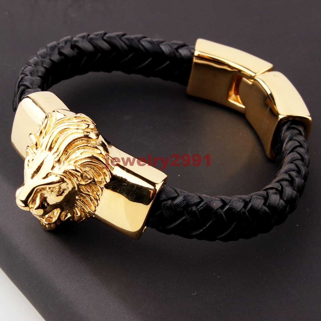 BOPREINA Men's Braided Leather Bracelet With Silver Beads - Stainless Steel Clasp Wristband, 8.7 Inch Adjustable Bangle - View #10