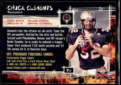 Chuck Clements #P5 2001 Topps XFL Promos | eBay