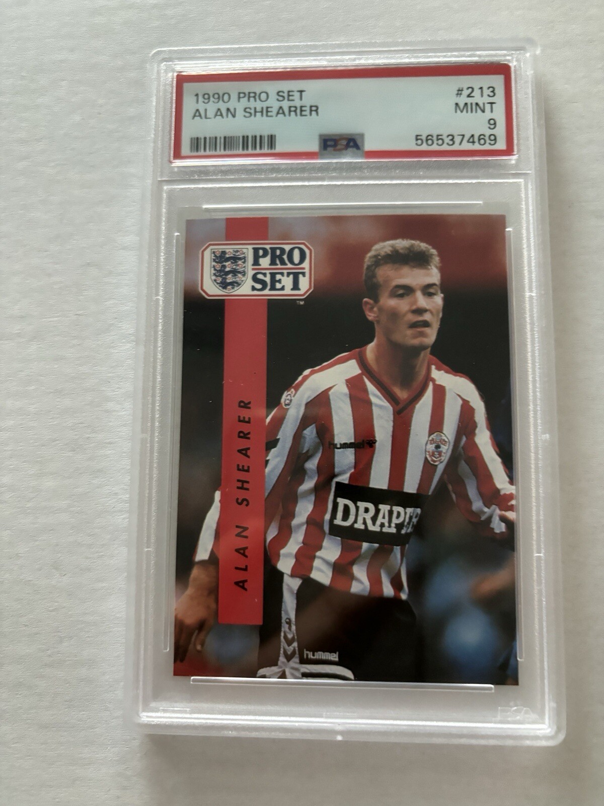 1990 Pro Set ALAN SHEARER #213 RC Southhampton Premier League HOF PSA 9 Goal Ldr