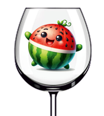 12x Aquarell Cartoon Wassermelone Weinglas Flasche Becher Vinyl Aufkleber Abziehbild