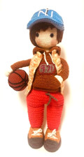 Beautiful Amigurumi Doll Crochet Organic Doll Boy toy handmade 17"