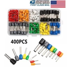 400pcs Ferrule Wire Copper Crimp Connector Insulated Cord Pin End Terminal Kit