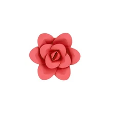Mega Crafts - 8" Handmade Paper Pedal Flower - Coral, 1PC