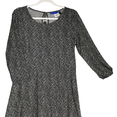 apt 9 black and white dress Apt 9 Mini Dress Womens Size M Black and White Pattern Jersey Knit Stretch  Soft