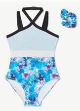 Girls Justice High Neck Leotard w/ Scrunchie Size XL 16/18 BRAND NEW W TAGS