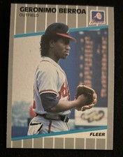 1989 Fleer Update Geronimo Berroa Baseball Rookie Card RC #U-72 Braves OF VG O/C. rookie card picture