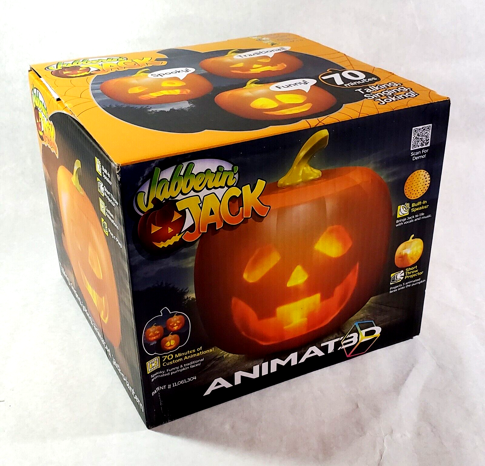 Jabberin Jack Singing Talking &amp; Joking Animated Halloween Pumpkin ~ NEW  IN BOX | eBay