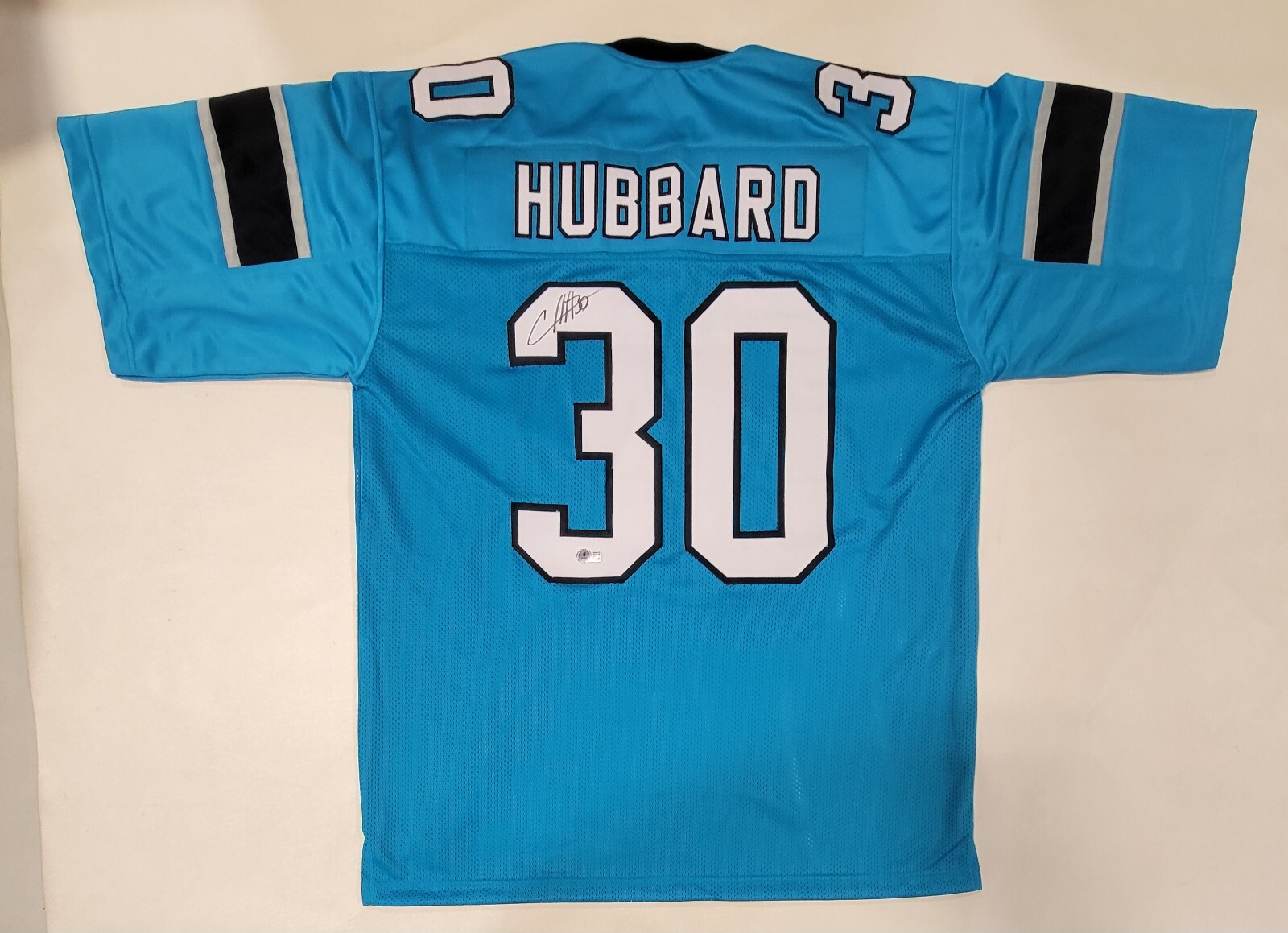 CHUBA HUBBARD SIGNED AUTOGRAPHED PRO STYLE CUSTOM XL JERSEY BECKETT QR 
