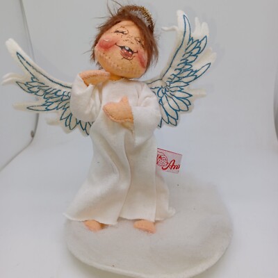 Annalee Baby Angel Blue Printed Sitting On A Cloud 7 In  Rare  1994
