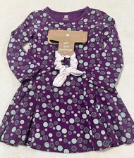 Tea Baby Girl Long Sleeve Purple Dress With Headband Size 2