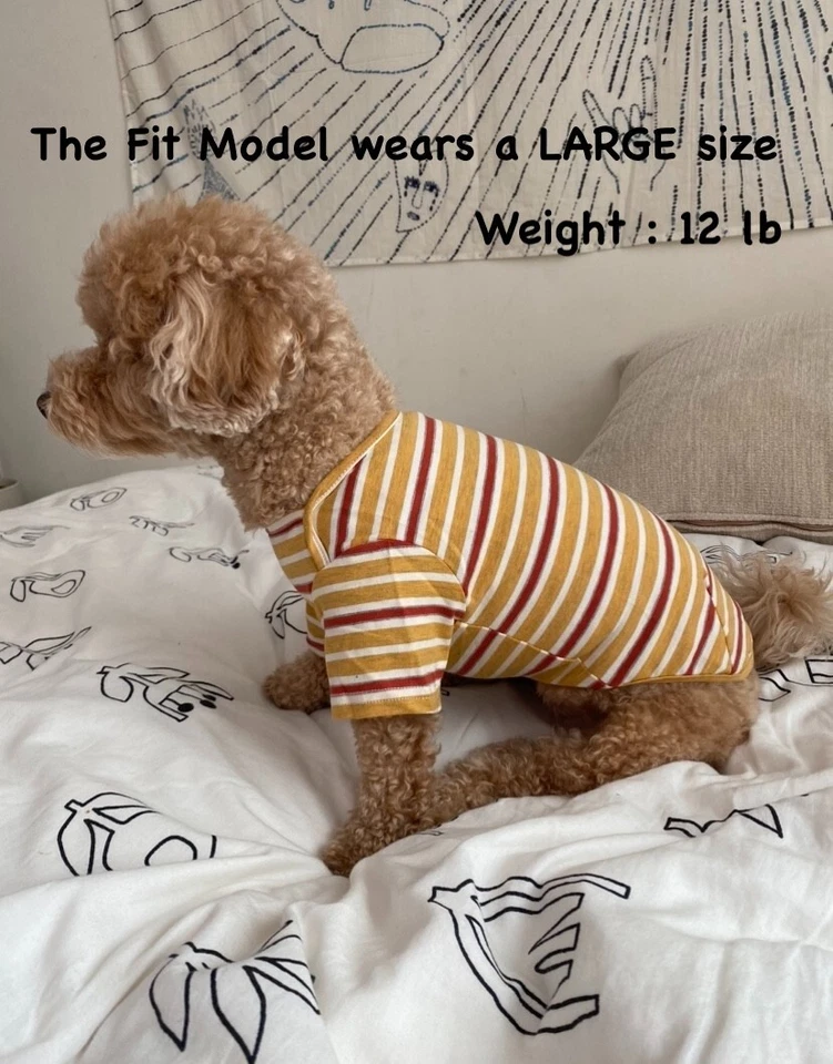 Pet Clothes cotton Dog Pet T-shirt / Cute short sleeve T-shirt / Stripe T-shirt - Image 3 of 4