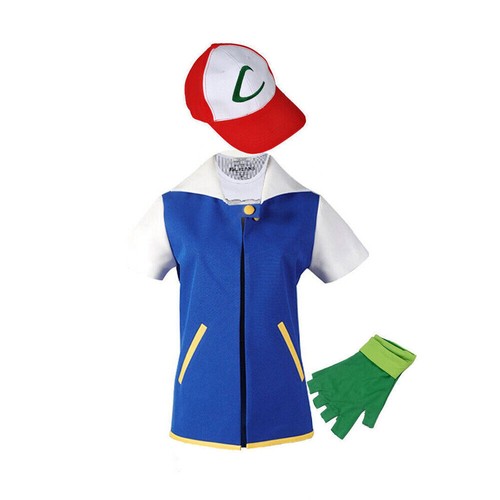Pokemon Ash Ketchum Cosplay Full Set Costume Book Week Complete Outfit Kid&Adult - Picture 4 of 5