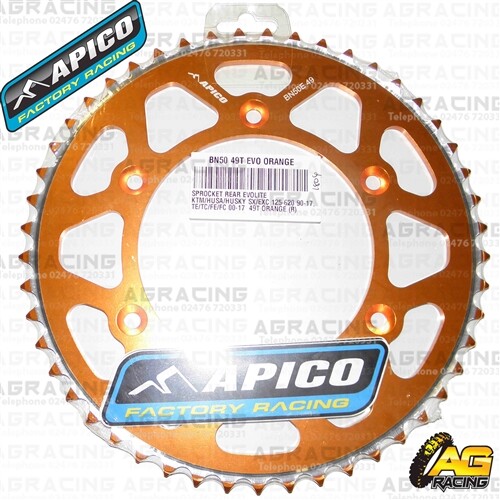 Pignone posteriore Apico Evolite arancione 49T 520 per KTM EXC-F 450 2011 - Foto 1 di 1