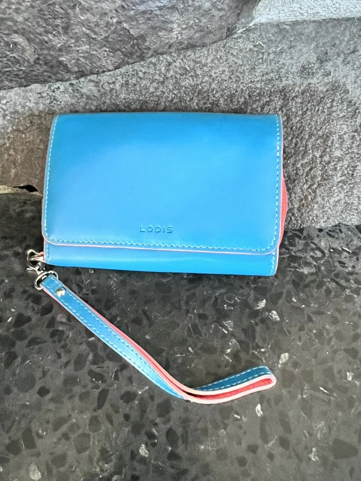 Lodis Audrey BeaPhone 钱包腕带。 绿松石/珊瑚色 — 第 2/4 张图片