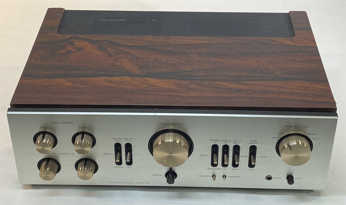 Vintage Luxman Integrated Amplifier L-80V Solid State Rosewood 