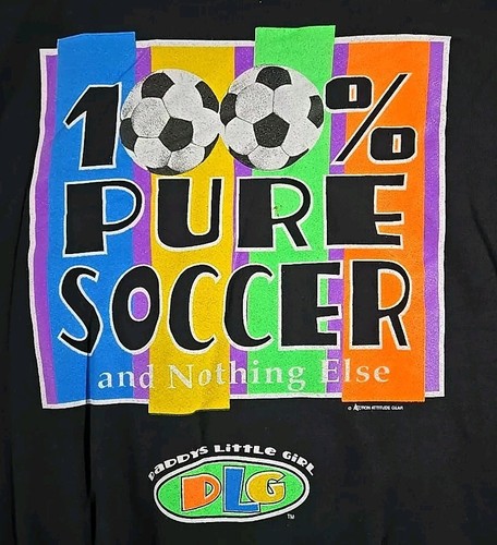 Vintage 90s Sweatshirt Youth Size XL Girls Sports Soccer Daddys Little Girl USA - Picture 2 of 9