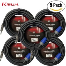 5-PACK Kirlin SBCV-145N 25FT 14AWG 1/4" Mono to Neutrik SpeakOn Speaker Cable